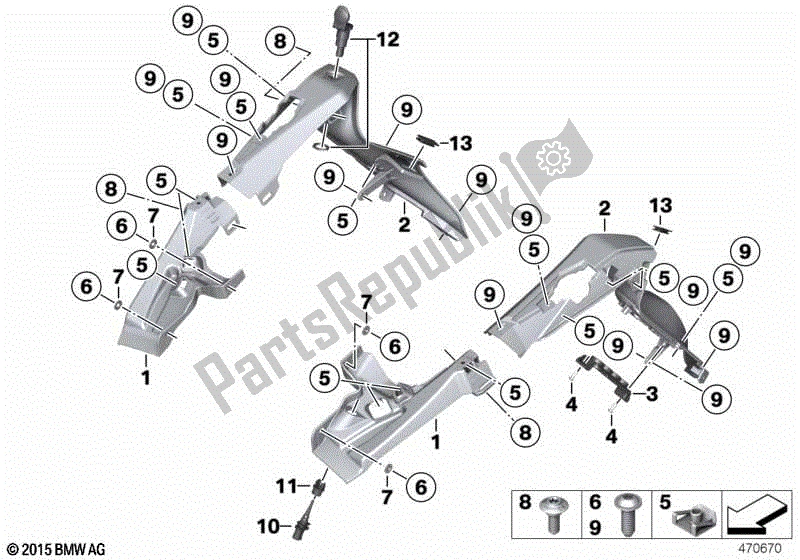 Todas las partes para Revestimiento Interior de BMW K 1600 GTL 48 2017 - 2021