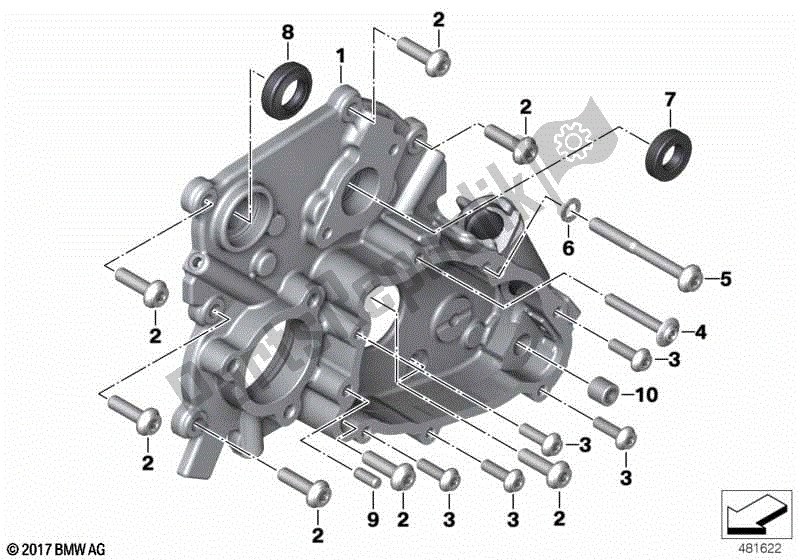 Todas las partes para Tapa Diferencial Para Inversor de BMW K 1600 GTL 48 2017 - 2021