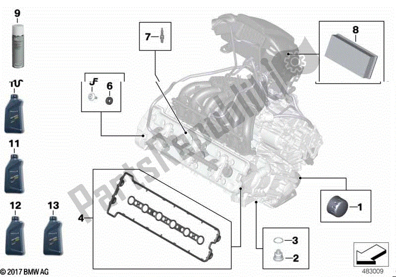 Todas las partes para Aceite De Motor / Servicio De Mantenimiento de BMW K 1600 GTL 48 2017 - 2021