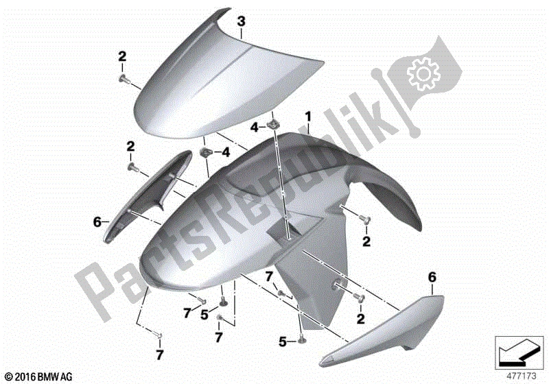 Todas las partes para Guardabarros De La Rueda Delantera de BMW K 1600 GTL 48 2017 - 2021