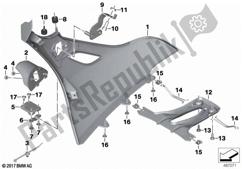 Todas las partes para Cubierta De Parrilla, Luces De Conducción Auxiliares de BMW K 1600 GTL 48 2017 - 2021