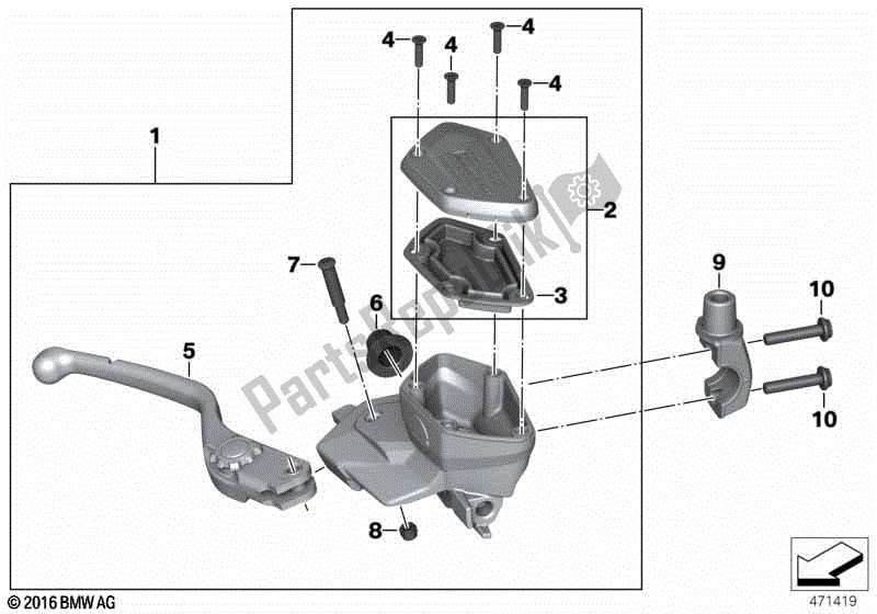 Todas las partes para Palanca De Freno De Mano de BMW K 1600 GTL 48 2017 - 2021