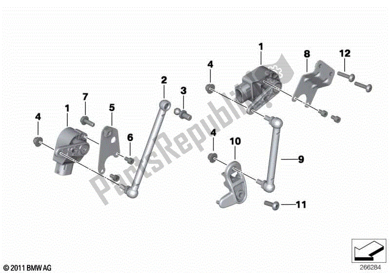 Todas las partes para Control De Puntería De La Luz Del Faro Delantero de BMW K 1600 GTL 48 2017 - 2021