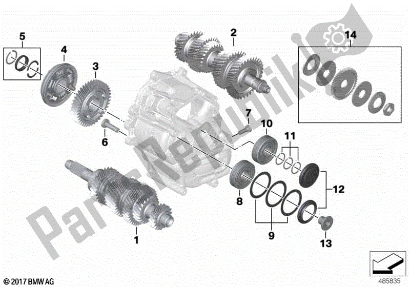 Todas las partes para Piezas De Transmisión Individuales de BMW K 1600 GTL 48 2017 - 2021