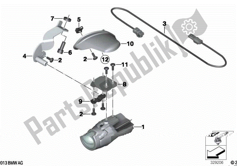 Todas las partes para Faro Auxiliar Led de BMW K 1600 GTL 48 2017 - 2021