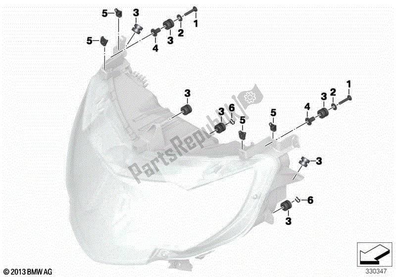 Todas las partes para Hardware De Montaje Para Faro De Xenón de BMW K 1600 GTL 48 2017 - 2021