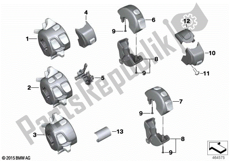 Todas las partes para Interruptor Multifunción, Manillar, Bus Lin de BMW K 1600 GTL 48 2017 - 2021