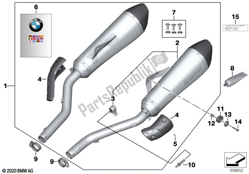 Todas las partes para Silenciador Deportivo de BMW K 1600 GTL 48 2017 - 2021