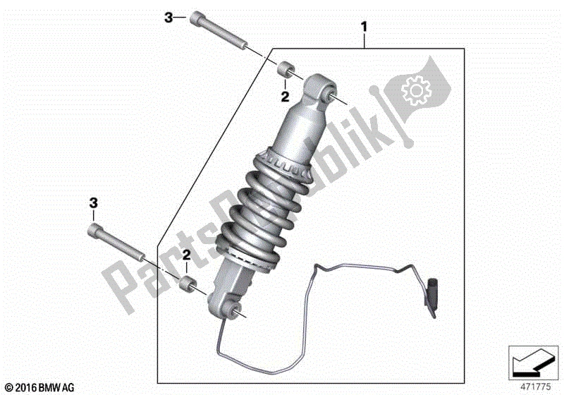 Todas las partes para Puntal De Resorte, Esa, Frente de BMW K 1600 GTL 48 2017 - 2021