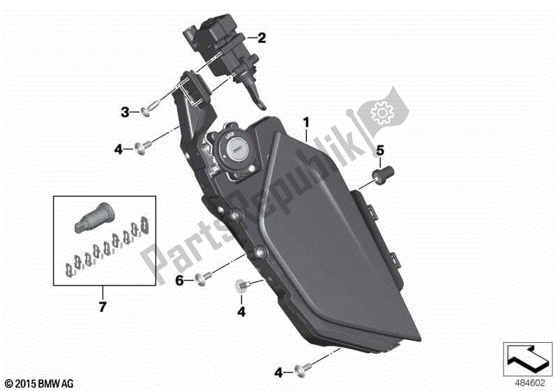 Todas las partes para Compartimento De Almacenamiento, Izquierda de BMW K 1600 GTL 48 2017 - 2021