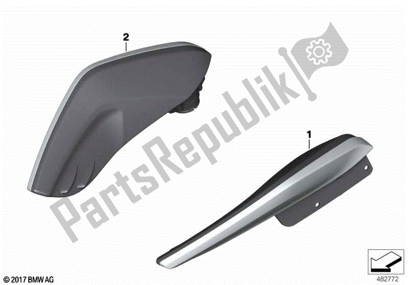 Todas las partes para Deflector De Viento, Cromado de BMW K 1600 GTL 48 2017 - 2021