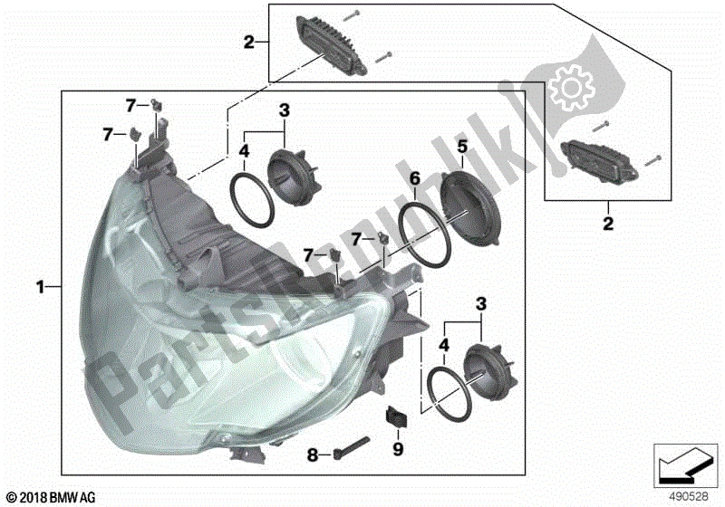 Todas las partes para Faro De Xenón Activo de BMW K 1600 GTL Excl 48 2013 - 2016