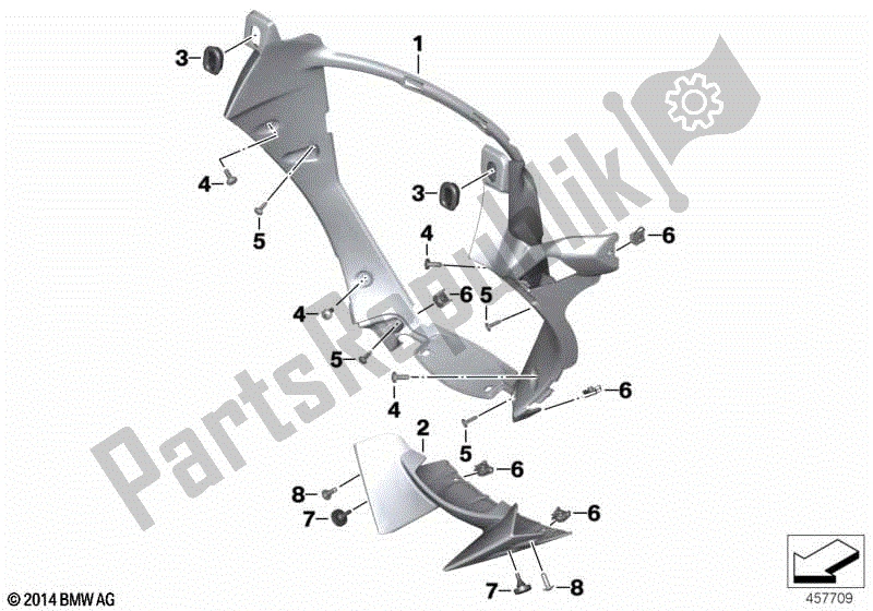 Todas las partes para Conductos De Aire Al Radiador de BMW K 1600 GTL Excl 48 2013 - 2016