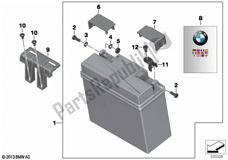 Todas las partes para Batería Con Soporte de BMW K 1600 GTL Excl 48 2013 - 2016