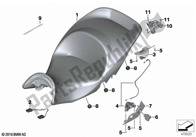 Todas las partes para Banqueta de BMW K 1600 GTL Excl 48 2013 - 2016