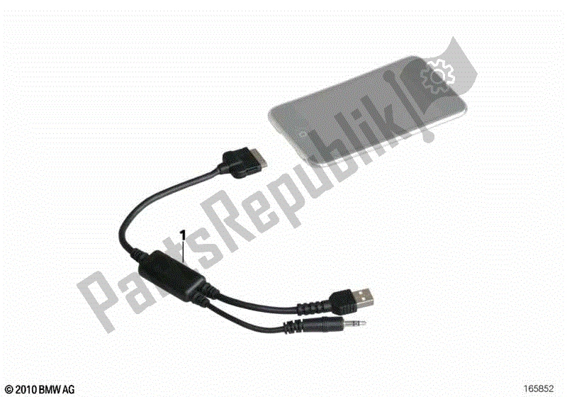 Todas las partes para Adaptador De Cable Para Apple Ipod de BMW K 1600 GTL Excl 48 2013 - 2016