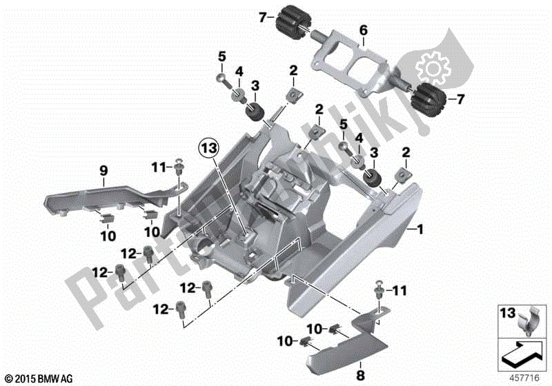 Todas las partes para Mecanismo De Bloqueo De Doble Asiento de BMW K 1600 GTL Excl 48 2013 - 2016