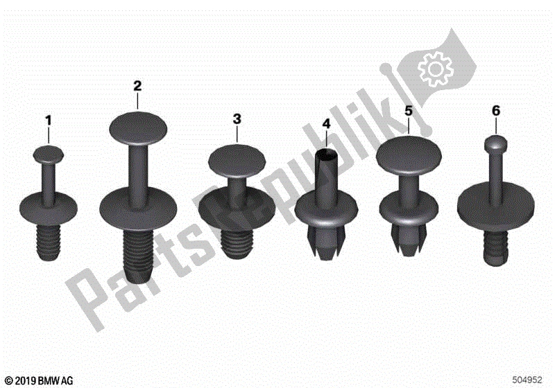 Todas las partes para Remache De Expansión de BMW K 1600 GTL Excl 48 2013 - 2016