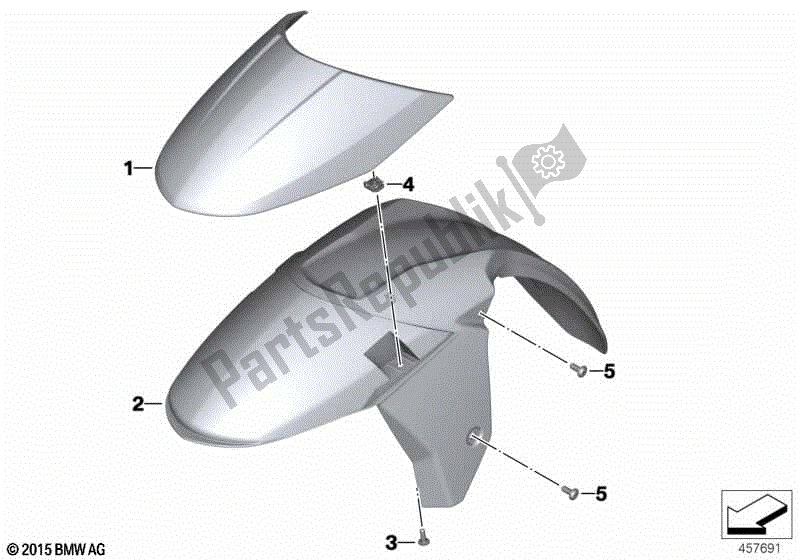 Alle onderdelen voor de Voorwielspatbord van de BMW K 1600 GTL Excl 48 2013 - 2016