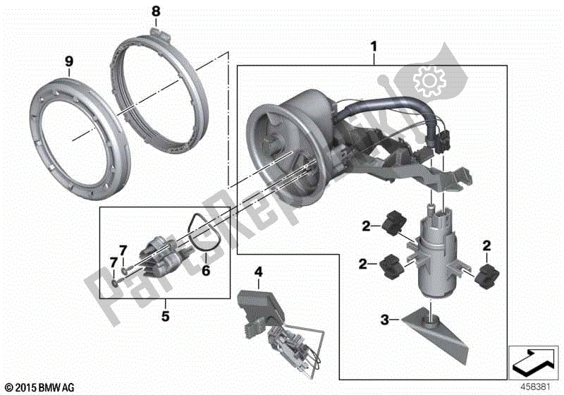 Todas las partes para Bomba De Combustible Y Sensor De Nivel De Combustible de BMW K 1600 GTL Excl 48 2013 - 2016