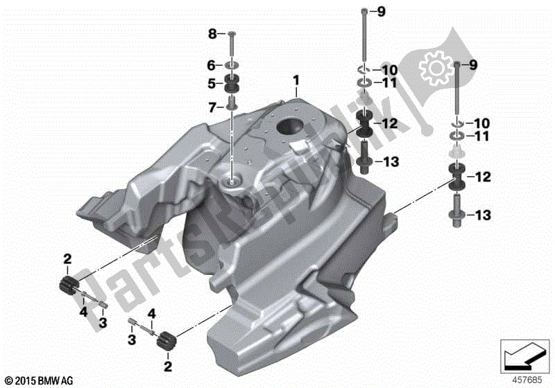 Todas las partes para Tanque De Combustible / Accesorios De Montaje de BMW K 1600 GTL Excl 48 2013 - 2016