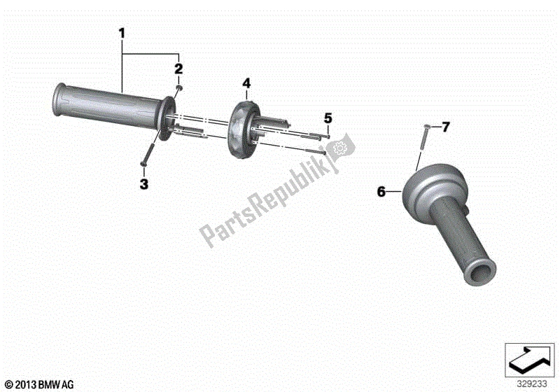 Todas las partes para Manillar Puños Calefactados / Multicontrolador de BMW K 1600 GTL Excl 48 2013 - 2016