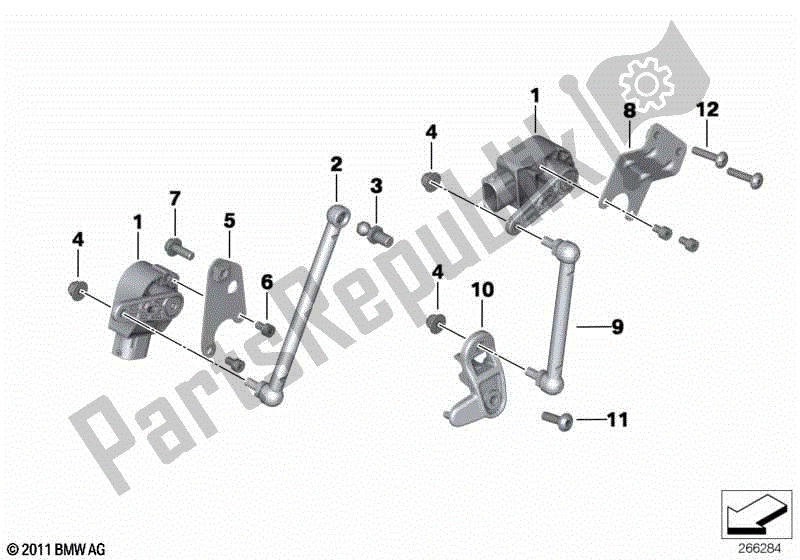 Todas las partes para Control De Puntería De La Luz Del Faro Delantero de BMW K 1600 GTL Excl 48 2013 - 2016