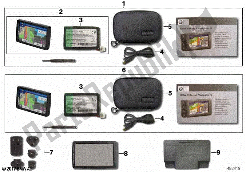 Todas las partes para Navigator Vi Sin Soporte De Montaje de BMW K 1600 GTL Excl 48 2013 - 2016