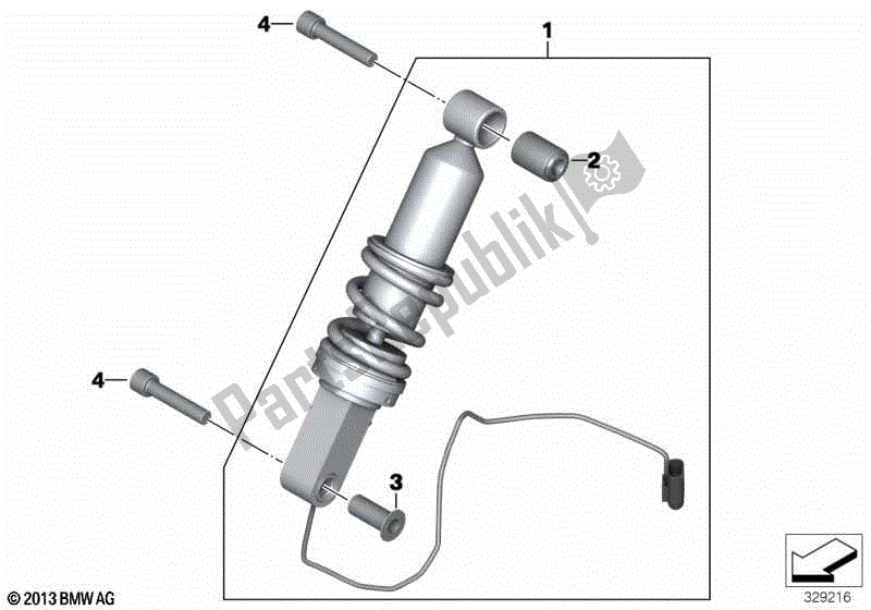 Todas las partes para Puntal De Resorte, Esa, Frente de BMW K 1600 GTL Excl 48 2013 - 2016