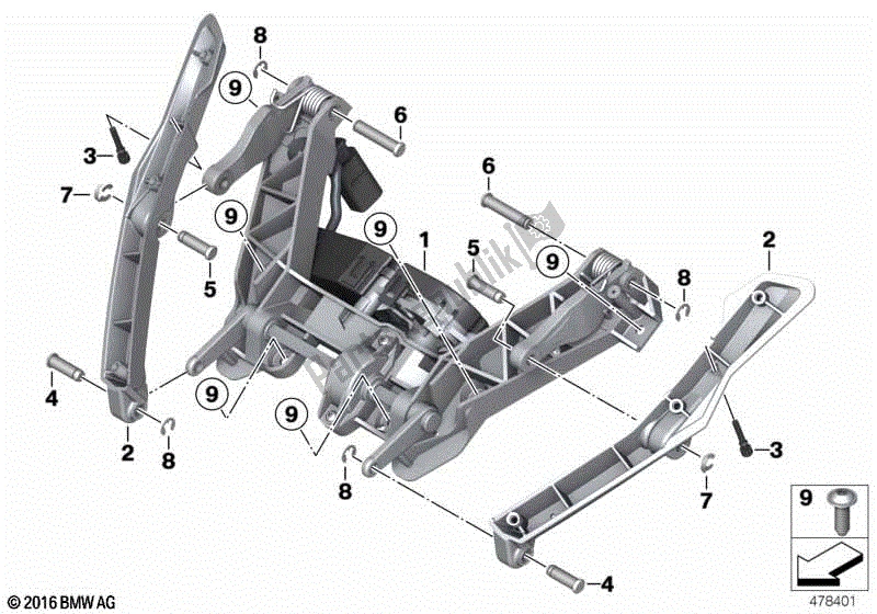 Todas las partes para Ajuste Del Parabrisas de BMW K 1600 GTL Excl 48 2013 - 2016