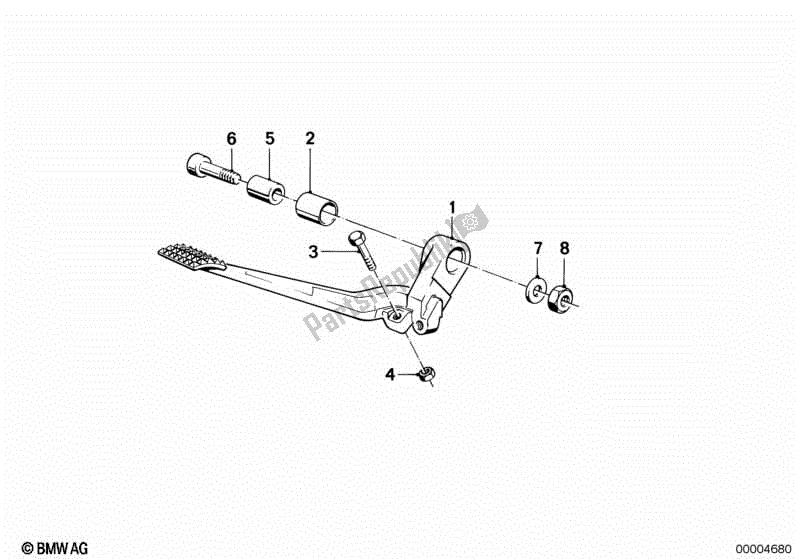 All parts for the Brake Pedal of the BMW K 75  569 750 1985 - 1995