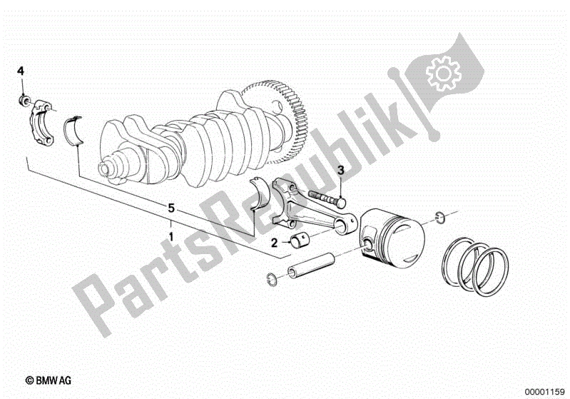 All parts for the Connecting Rod of the BMW K 75  569 750 1985 - 1995