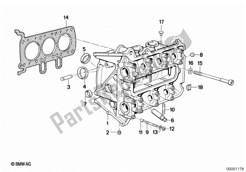 All parts for the Cylinder Head of the BMW K 75  569 750 1985 - 1995