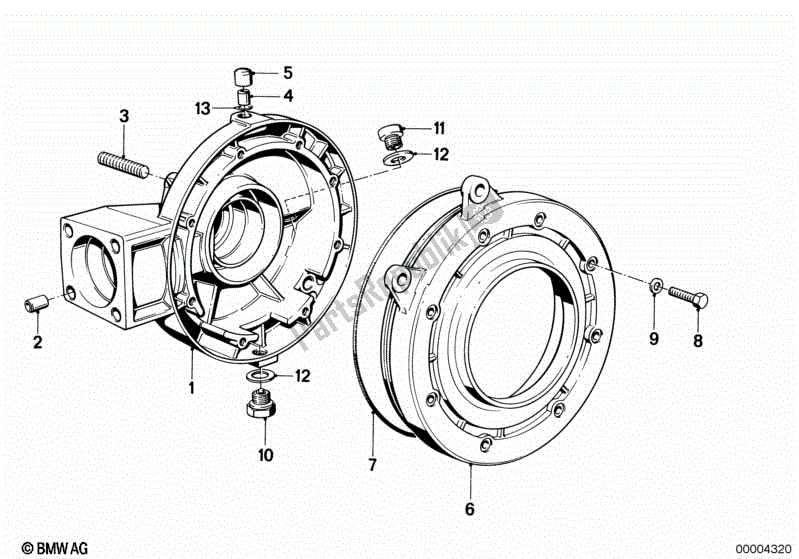 All parts for the Differential-housing/housing Cover of the BMW K 75  569 750 1985 - 1995