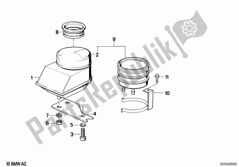 Todas las partes para Contenedor De Fluido Trasero de BMW K 75  569 750 1985 - 1995