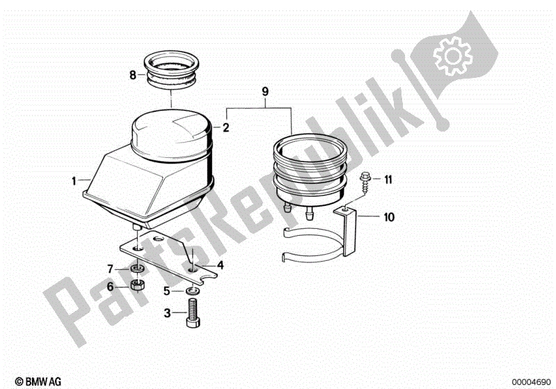 Tutte le parti per il Retro Del Contenitore Del Fluido del BMW K 75  569 750 1985 - 1995