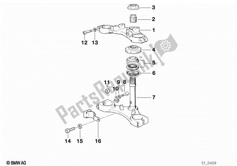 Alle onderdelen voor de Vorkbrug van de BMW K 75  569 750 1985 - 1995