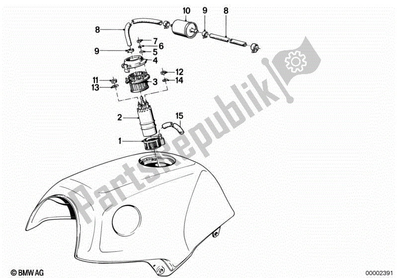 Alle onderdelen voor de Brandstofpomp / Brandstoffilter van de BMW K 75  569 750 1985 - 1995