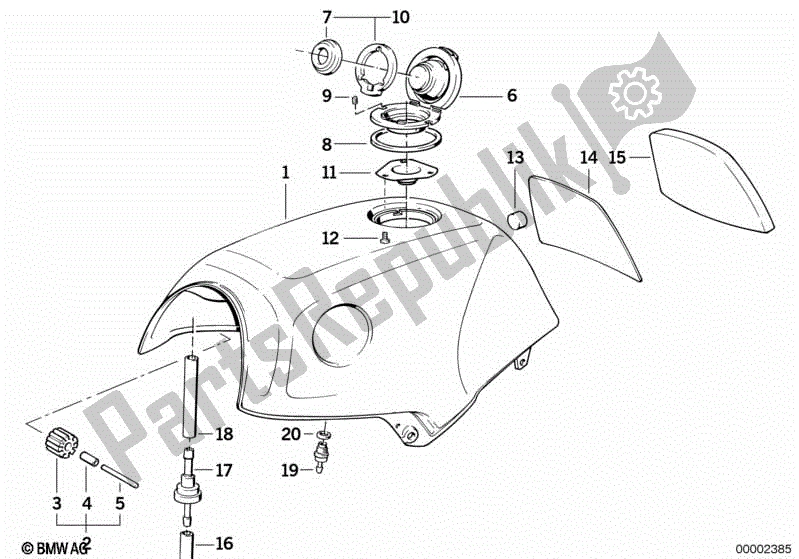 Wszystkie części do Zbiornik Paliwa BMW K 75  569 750 1985 - 1995