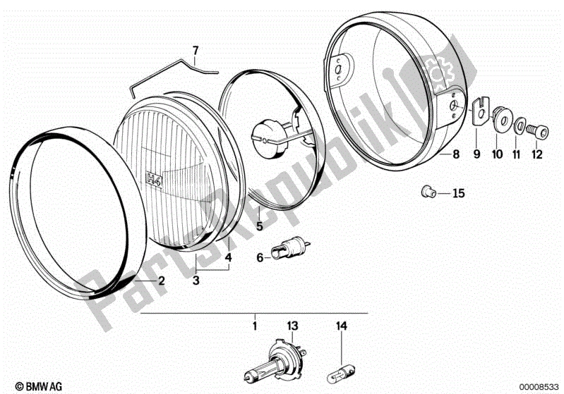 Alle onderdelen voor de Koplamp van de BMW K 75  569 750 1985 - 1995