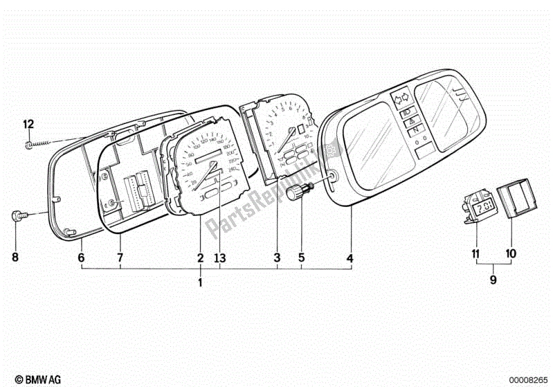 Todas as partes de Instrumentos do BMW K 75  569 750 1985 - 1995