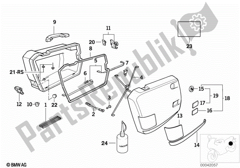 Todas las partes para Caja Integral Piezas Individuales de BMW K 75  569 750 1985 - 1995