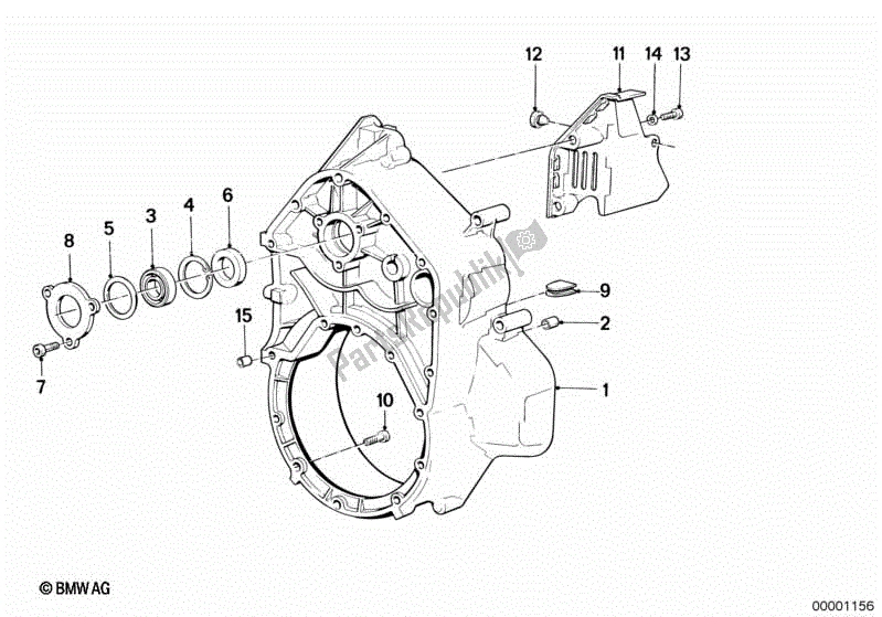 Alle onderdelen voor de Tussenhuis / Dynamodeksel van de BMW K 75  569 750 1985 - 1995