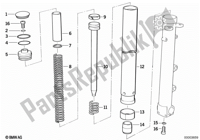 Toutes les pièces pour le Tube Montant / Absorbeur du BMW K 75  569 750 1985 - 1995