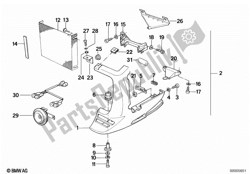 All parts for the Spoiler Front of the BMW K 75  569 750 1985 - 1995