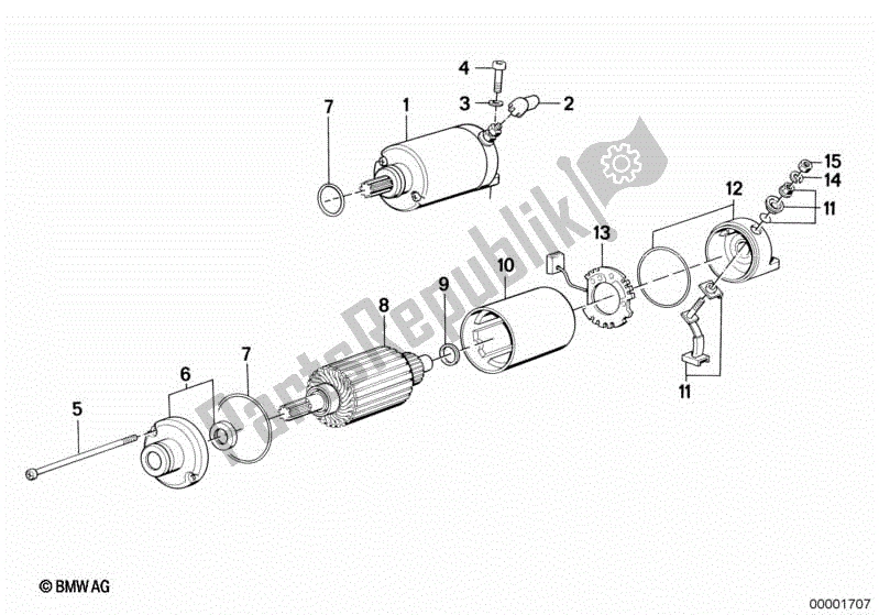 All parts for the Starter Single Parts of the BMW K 75  569 750 1985 - 1995