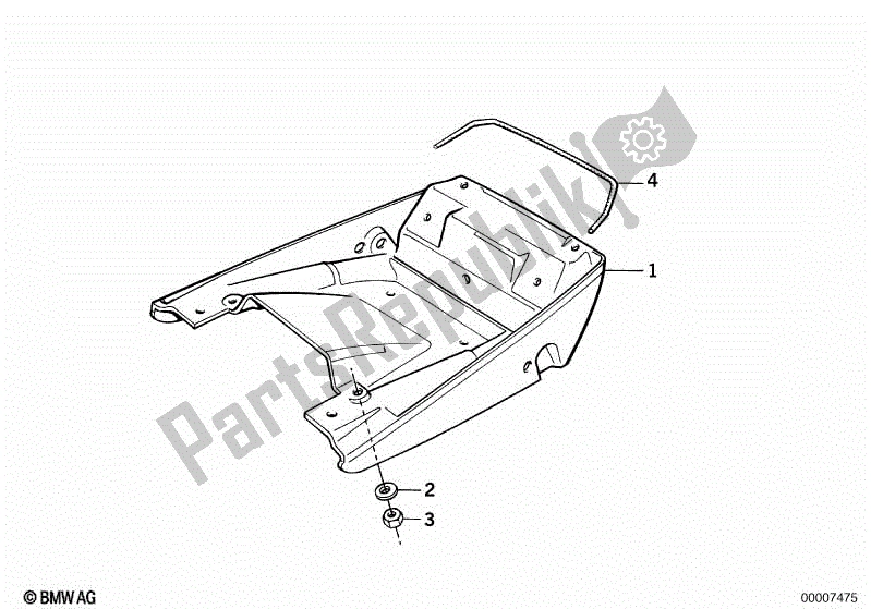 All parts for the Tail Part Lower of the BMW K 75  569 750 1985 - 1995