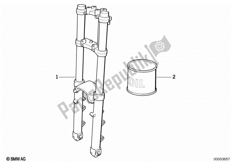 All parts for the Telescope-fork of the BMW K 75  569 750 1985 - 1995