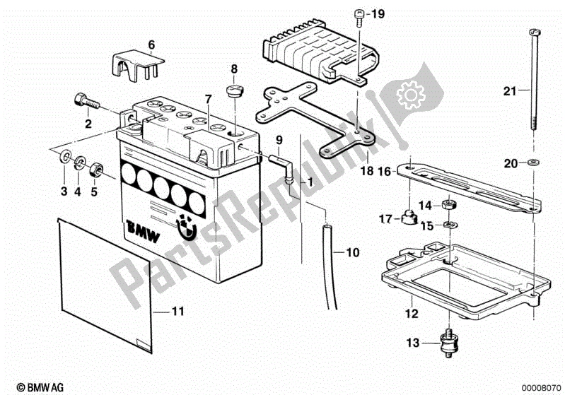 All parts for the Battery of the BMW K 75C 750 1985 - 1990