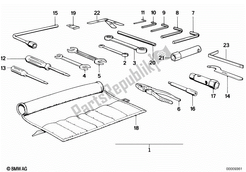 All parts for the Car Tool of the BMW K 75C 750 1985 - 1990